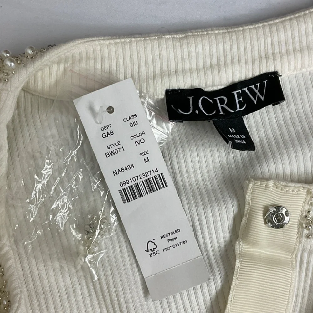 J. Crew Vintage Rib Lady‎ Jacket with Jewel Trim NWT
